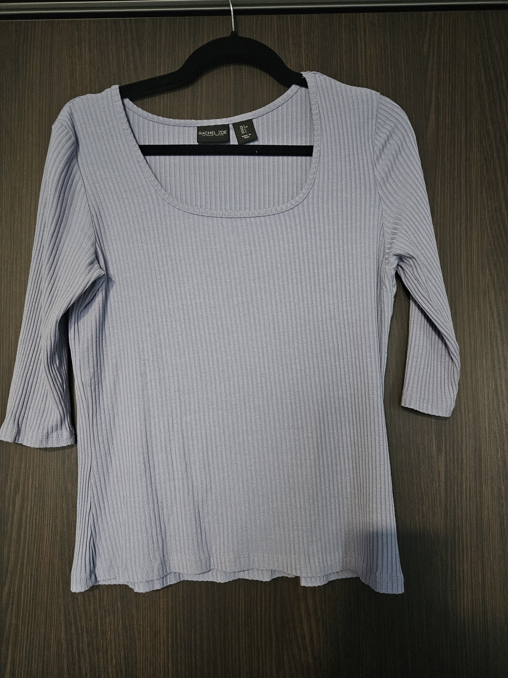 255. Lavender Ribbed Scoop Neck Top